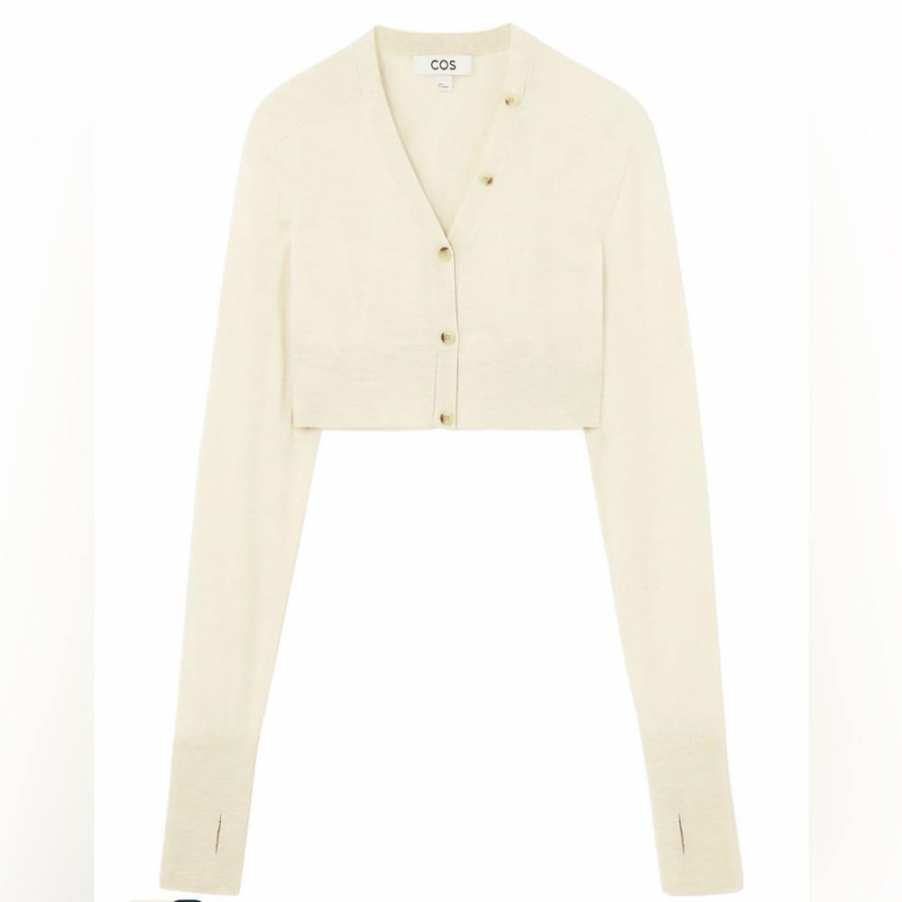 WORN ONCE COS light knit cream bolero cardigan